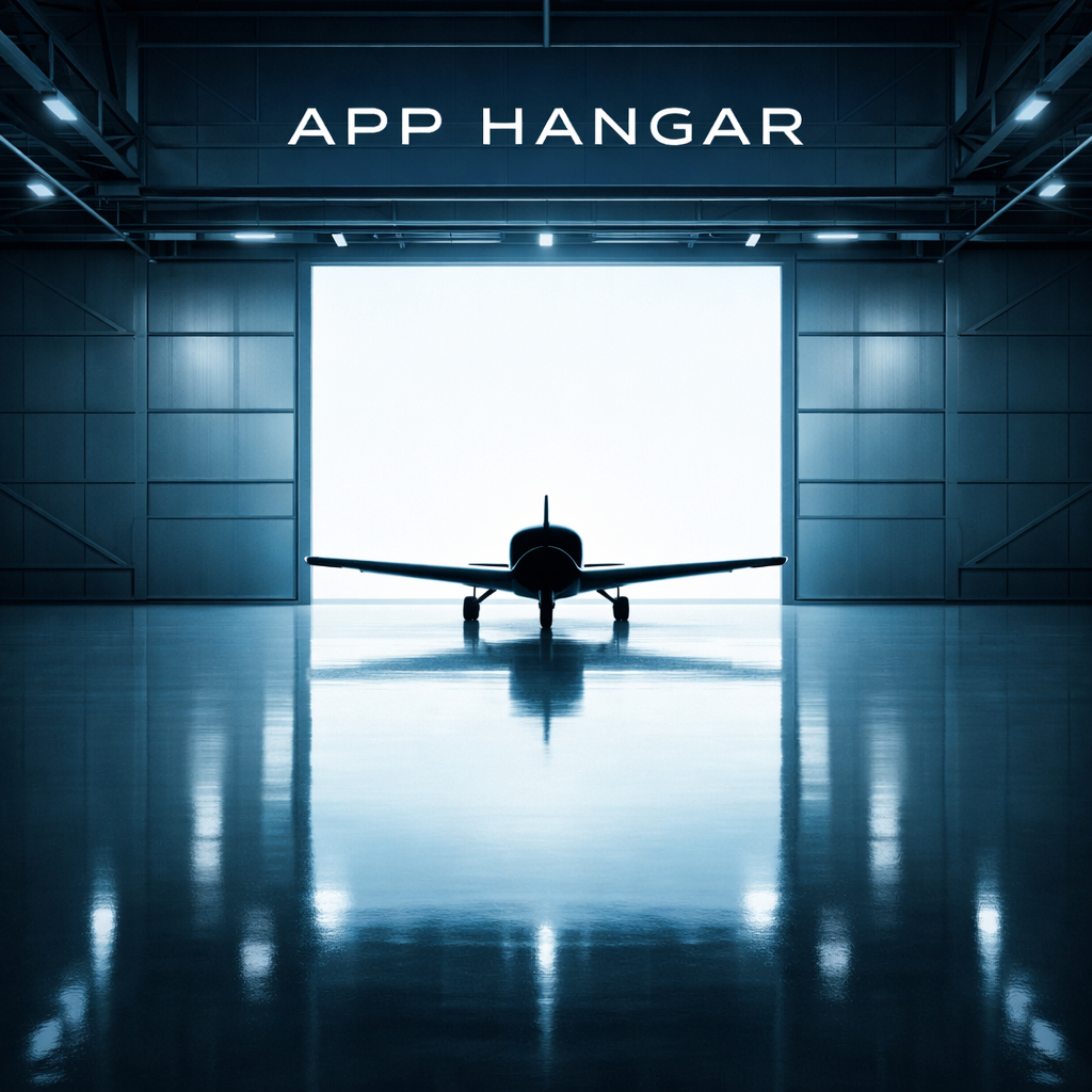 Modern airplane hangar interior
